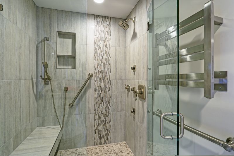 Open Concept Shower with Glass Walls